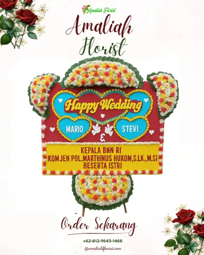 Karangan Papan Bunga Pernikahan di Krian Sidoarjo